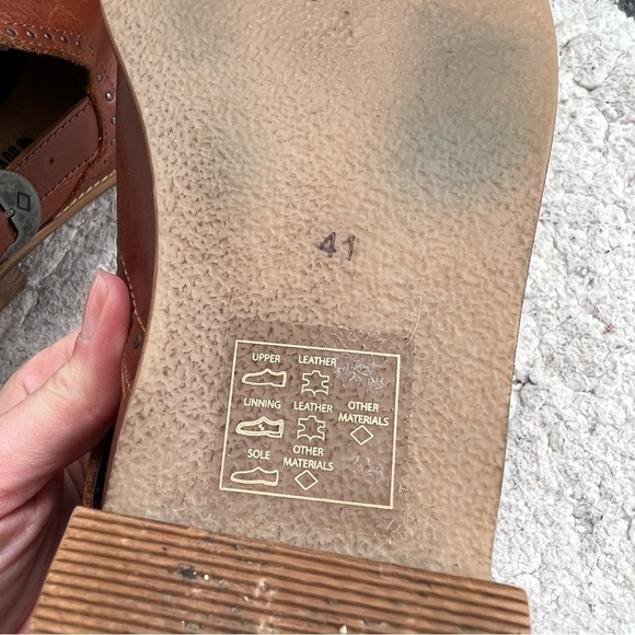 Musse & Cloud: Cognac Leather Slip On Gypsy Western Metal Buckle  Ankle Booties - Picture 10 of 11